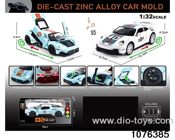 1:32 Alloy Car with Lights & Sound Effects in window box