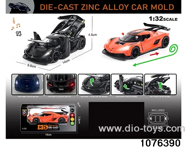 1:32 Alloy Car with Lights & Sound Effects in window box