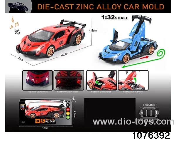 1:32 Alloy Car with Lights & Sound Effects in window box