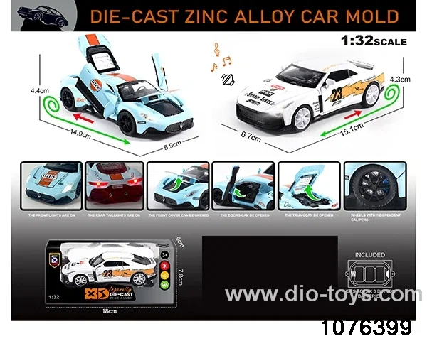 1:32 Alloy Car with Lights & Sound Effects in window box