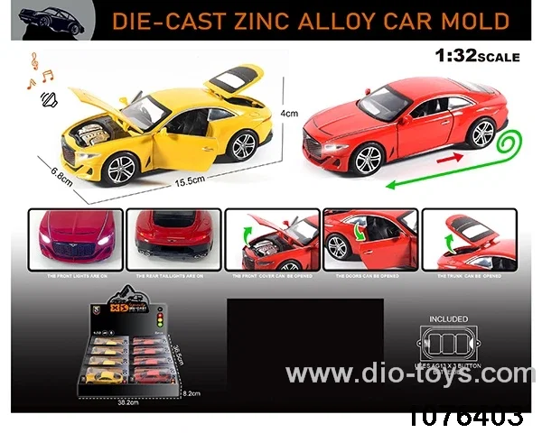 1:32 Alloy Car with Lights & Sound Effects in display box