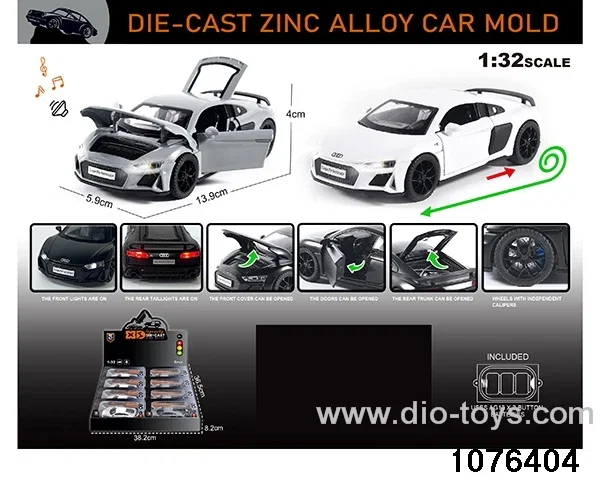 1:32 Alloy Car with Lights & Sound Effects in display box