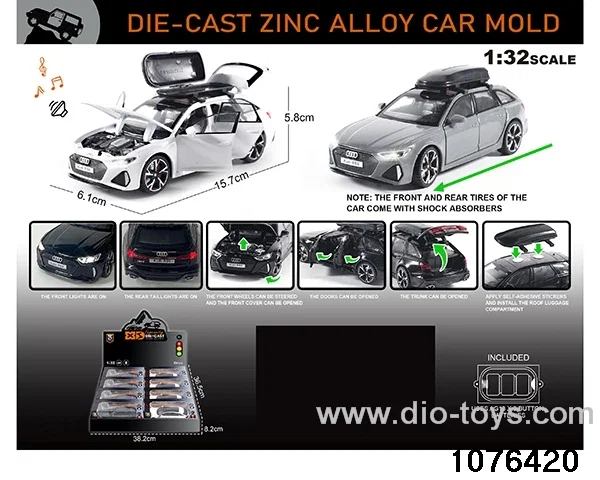 1:32 Alloy Car with Lights & Sound Effects in display box