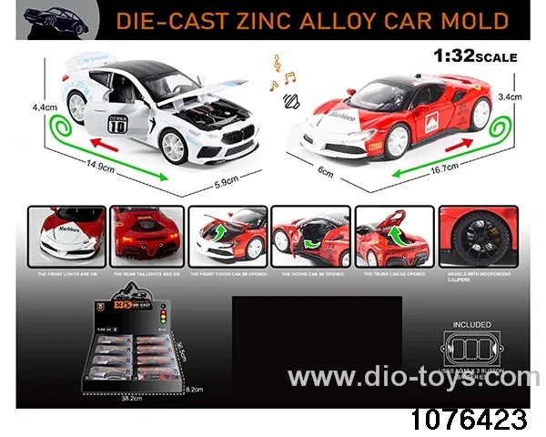 1:32 Alloy Car with Lights & Sound Effects in display box