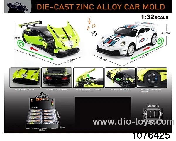 1:32 Alloy Car with Lights & Sound Effects in display box