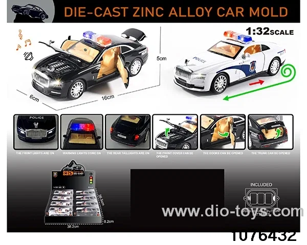 1:32 Alloy Car with Lights & Sound Effects in display box