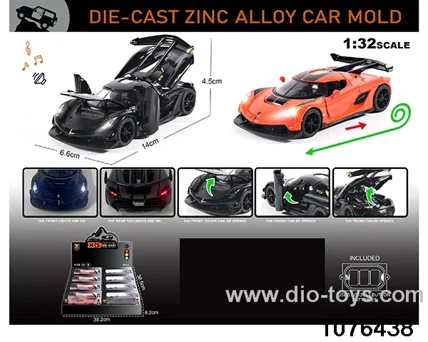1:32 Alloy Car with Lights & Sound Effects in display box