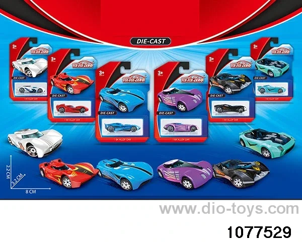 Alloy Small Sports Car (6pcs mixed) in Blister card