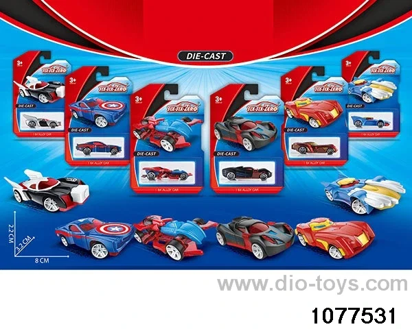 Alloy Small Sports Car (6pcs mixed) in Blister card