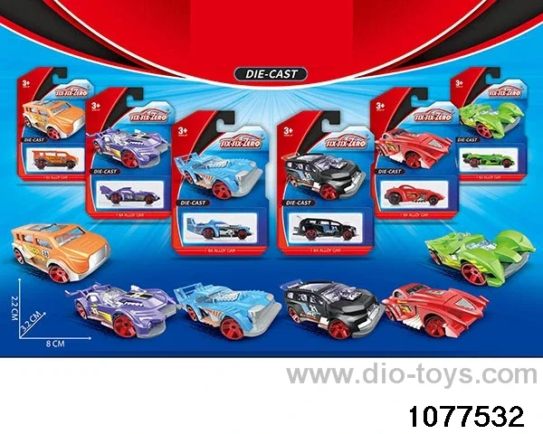 Alloy Small Sports Car (6pcs mixed) in Blister card