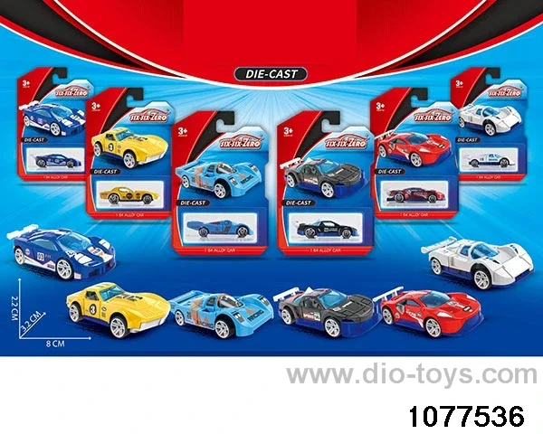 Alloy Small Sports Car (6pcs mixed) in Blister card