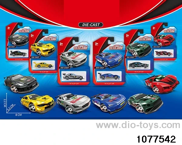 Alloy Small Sports Car (6pcs mixed) in Blister card