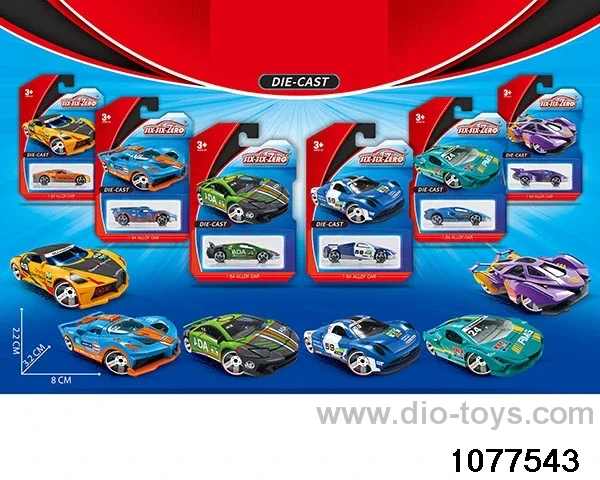 Alloy Small Sports Car (6pcs mixed) in Blister card