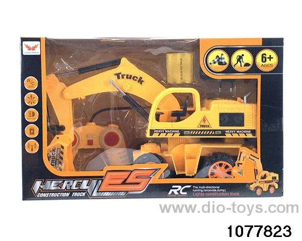 1:16 5ch RC Excavator with 7 coloured lights in window box