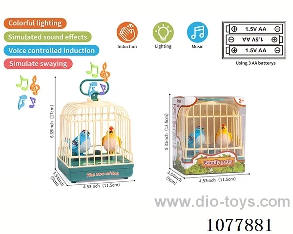 Voice controlled bird cage for two birds W L/M
