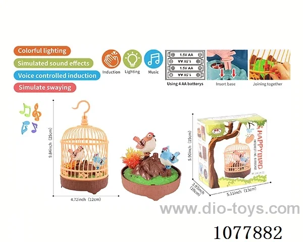 Voice controlled bird cage for two birds W L/M