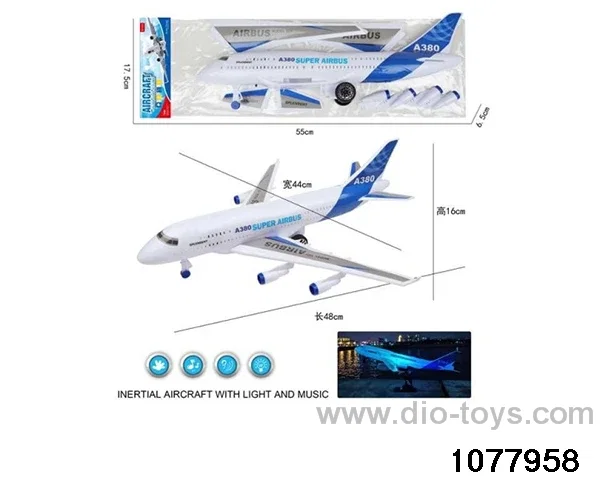 Inertial airliner with light and sound in PP bag with header