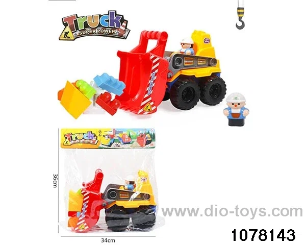 Bulldozer + Building Blocks in PP bag with header