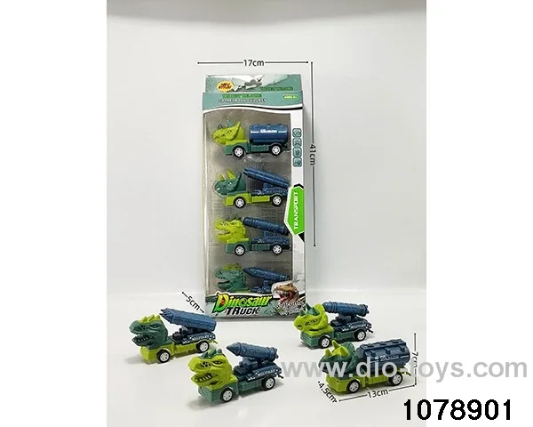 Pull Back Dinosaur Car in window box