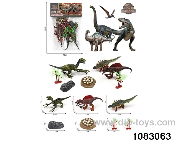 Dinosaur Set in PP bag with header