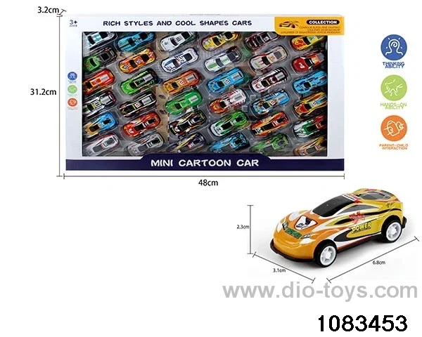 pull back tin car in window box
