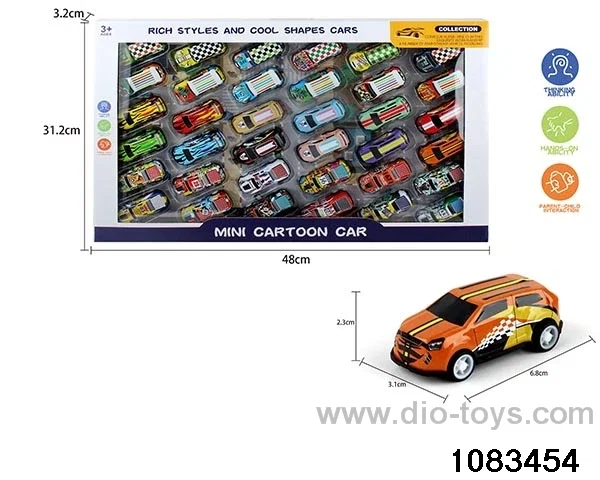 pull back tin car in window box