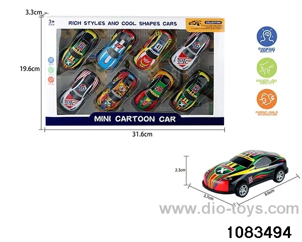pull back tin car in window box