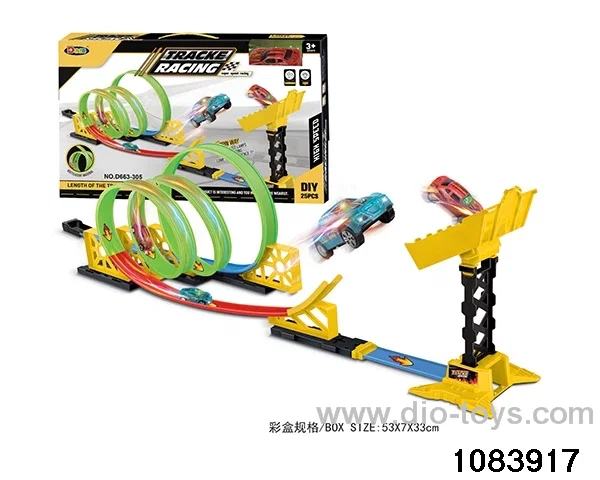 25PCS Speed Luminous Track Racer with light in color box