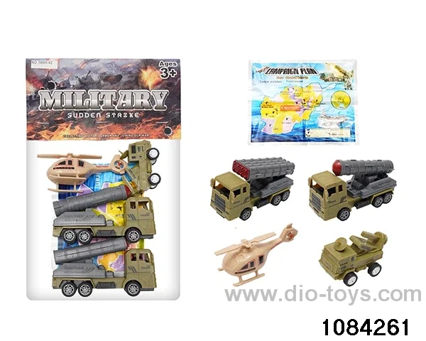 Pull Back Military Car Set in PP bag with header
