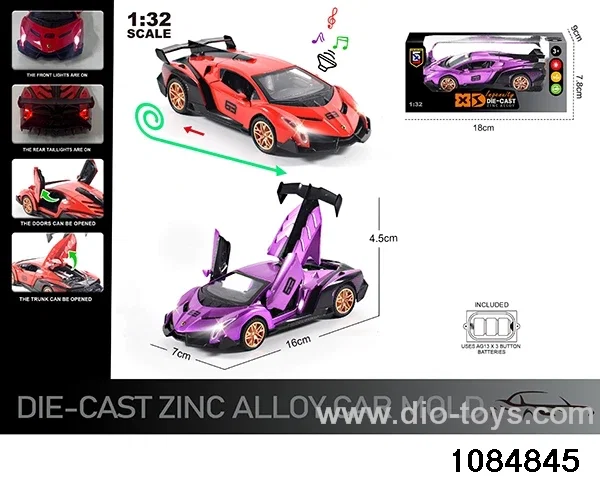 1:32 Alloy Car with Lights & Sound Effects in window box