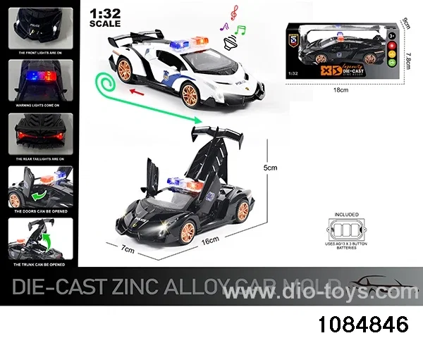 1:32 Alloy Car with Lights & Sound Effects in window box