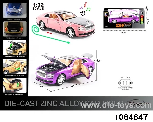 1:32 Alloy Car with Lights & Sound Effects in window box
