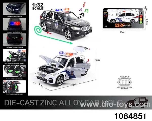 1:32 Alloy Car with Lights & Sound Effects in window box