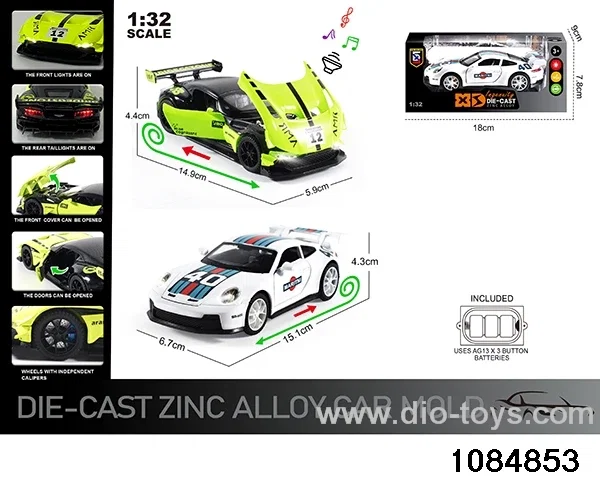 1:32 Alloy Car with Lights & Sound Effects in window box