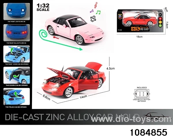 1:32 Alloy Car with Lights & Sound Effects in window box