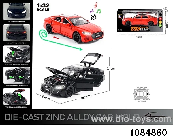 1:32 Alloy Car with Lights & Sound Effects in window box
