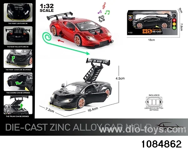 1:32 Alloy Car with Lights & Sound Effects in window box