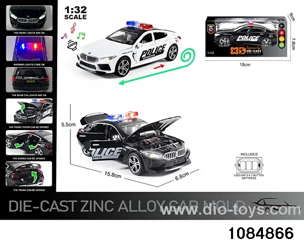 1:32 Alloy Car with Lights & Sound Effects in window box