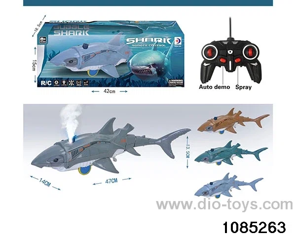 Flashing Lights Music RC Bubble Blowing Shark in window box
