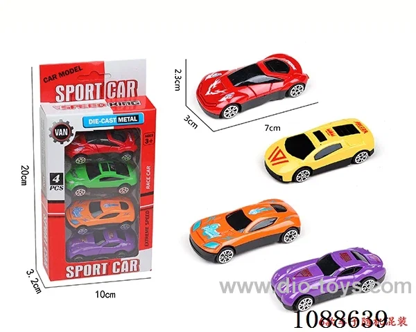 free wheel alloy car 4PCS