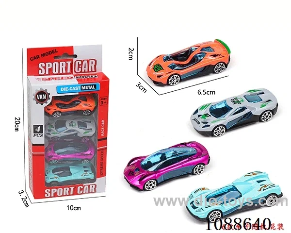free wheel alloy car 4PCS
