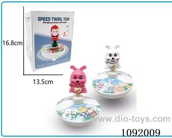 ABS Easter Bunny presses glitter music gyro