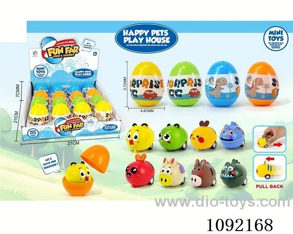 Cartoon animal Pull-back car surprise egg Easter egg