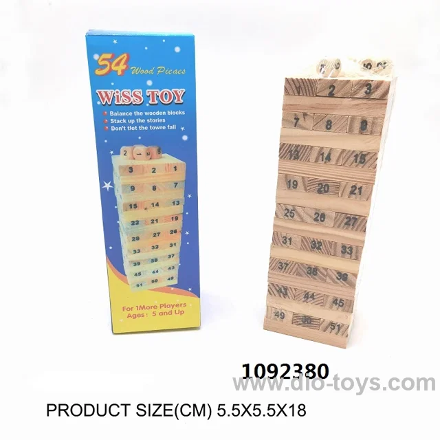 Woodenn jenga in color box