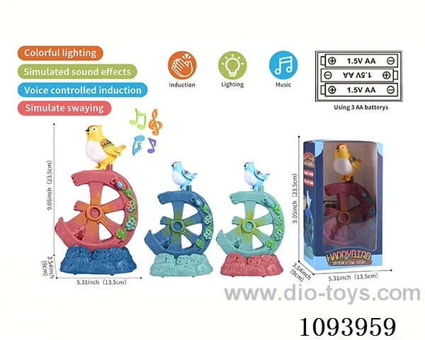 sound control birdcage with 1 bird/action/light/music