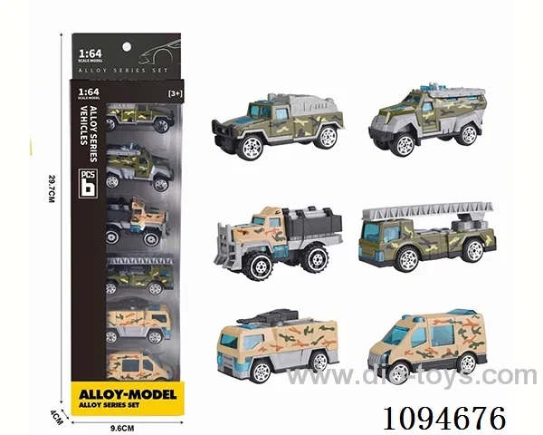 1:64 free wheel alloy car 6PCS