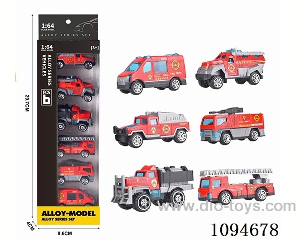 1:64 free wheel alloy car 6PCS