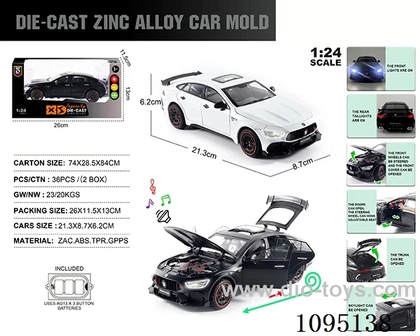 1:24 Zinc alloy light sound Babos 900 AMG GT63 model