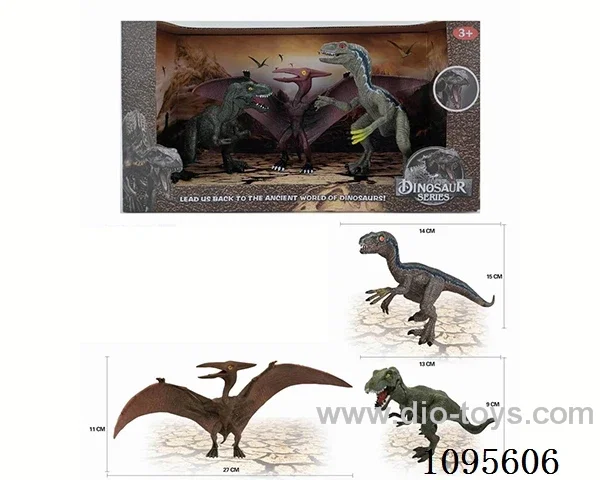 SOLID DINOSAUR (PTEROSAUR, VELOCIRAPTOR, CROUCHING TYRANNOSAURUS REX) CPC