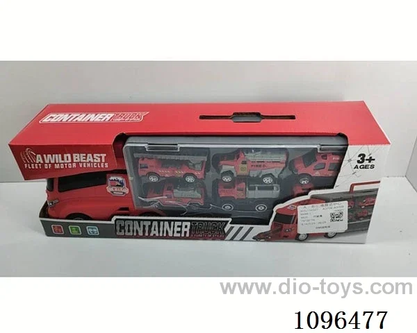 Container truck with alloy sliding car 6PCS
